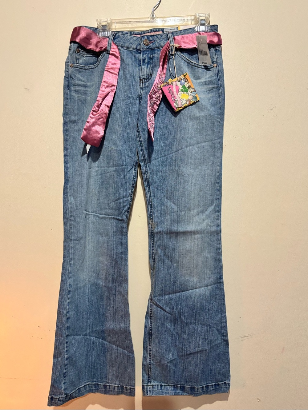 Mudd Light Blue Flared Jeans with Pink Sash